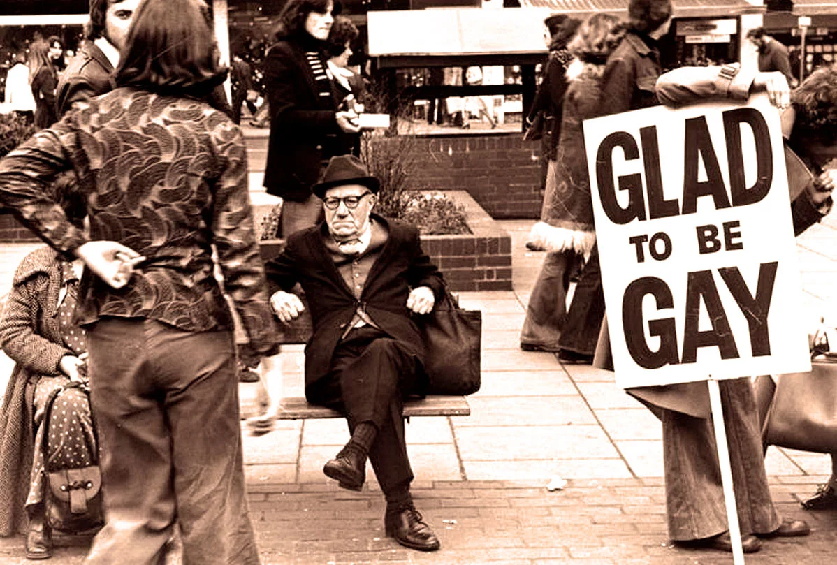 From a gay march/protest in London, November 1969