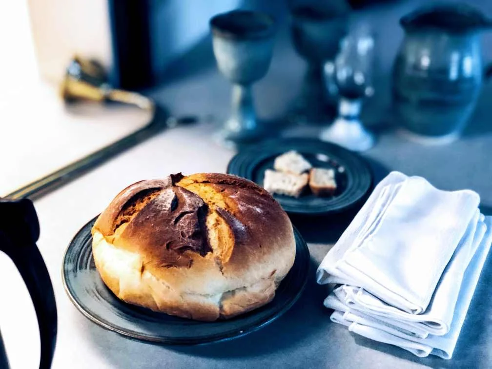 My bread. Their plates.