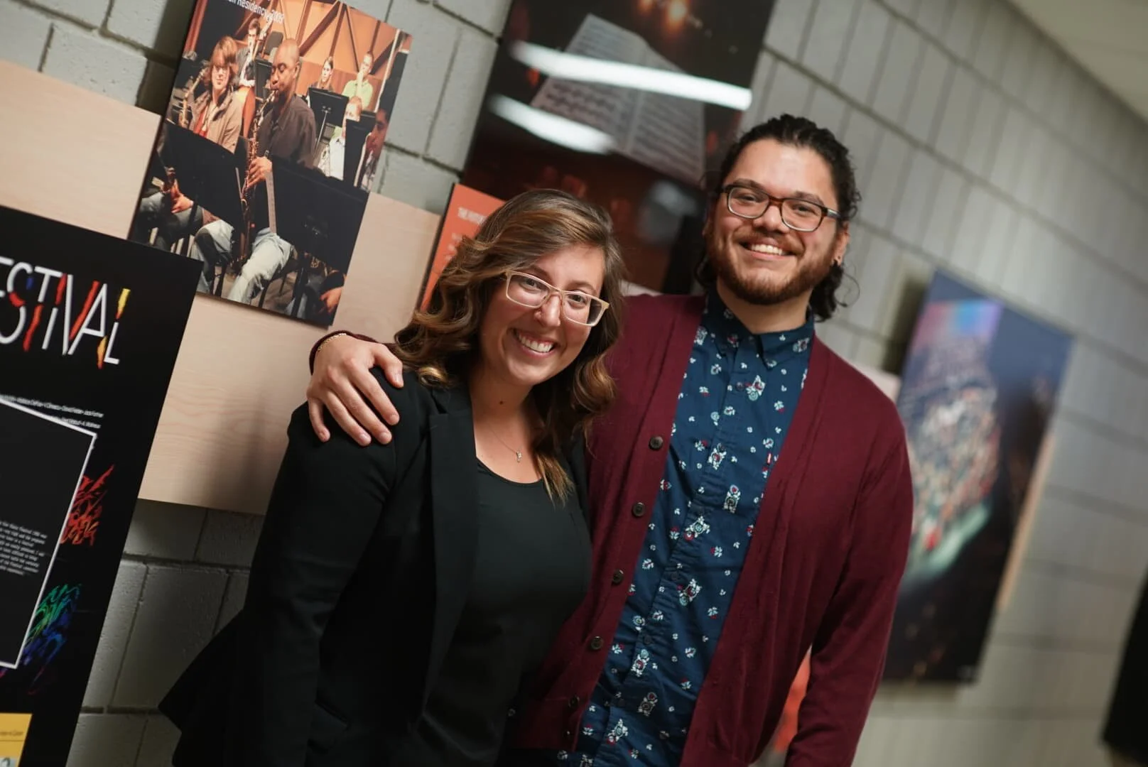 Allison Davis, conductor, and me, following the performance of EL CHUPACABRA by the Bowling Green State University Wind Symphony at BGSU’s 40th New Music Festival (October 17, 2019). Photograph by Stephen Hennessey.
