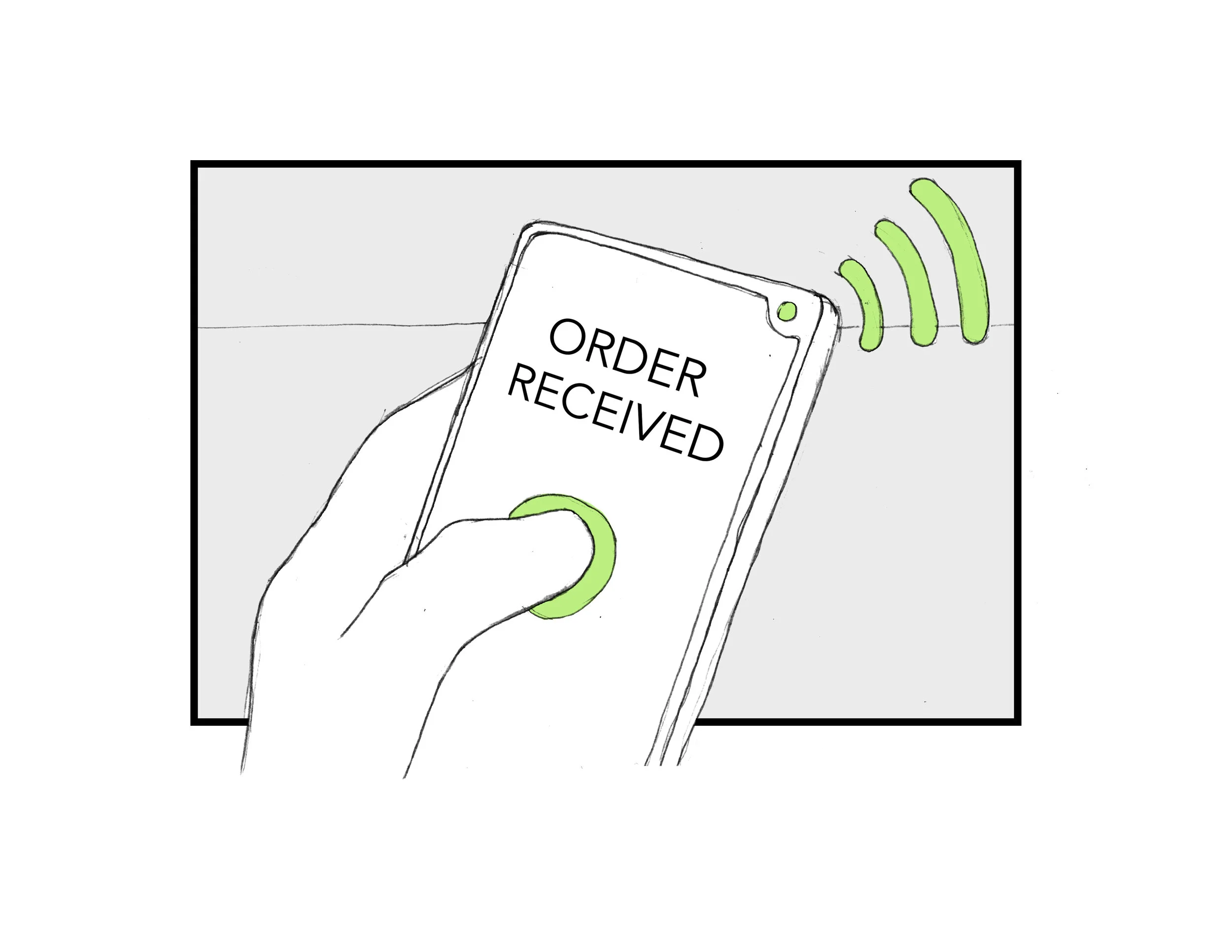 A customer places their order through the Starbucks mobile order app.