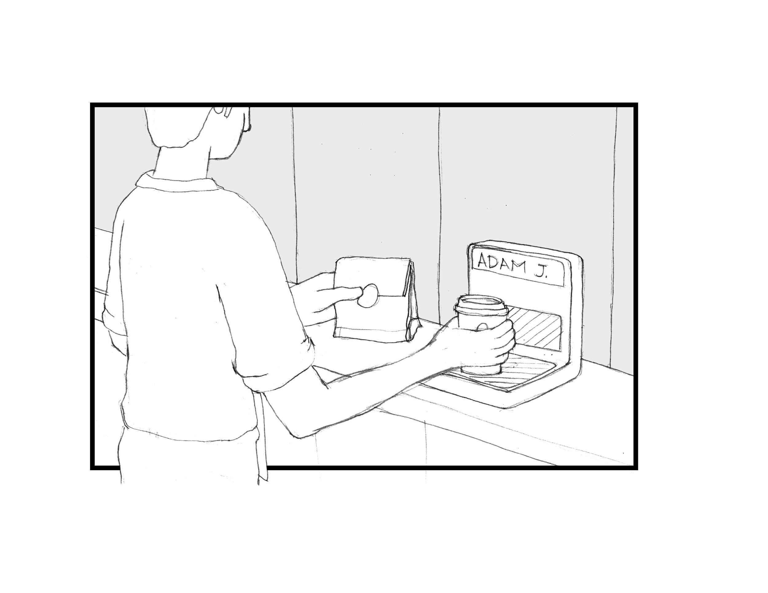 Order is prepared by the barista and delivered to the front of house for order staging.