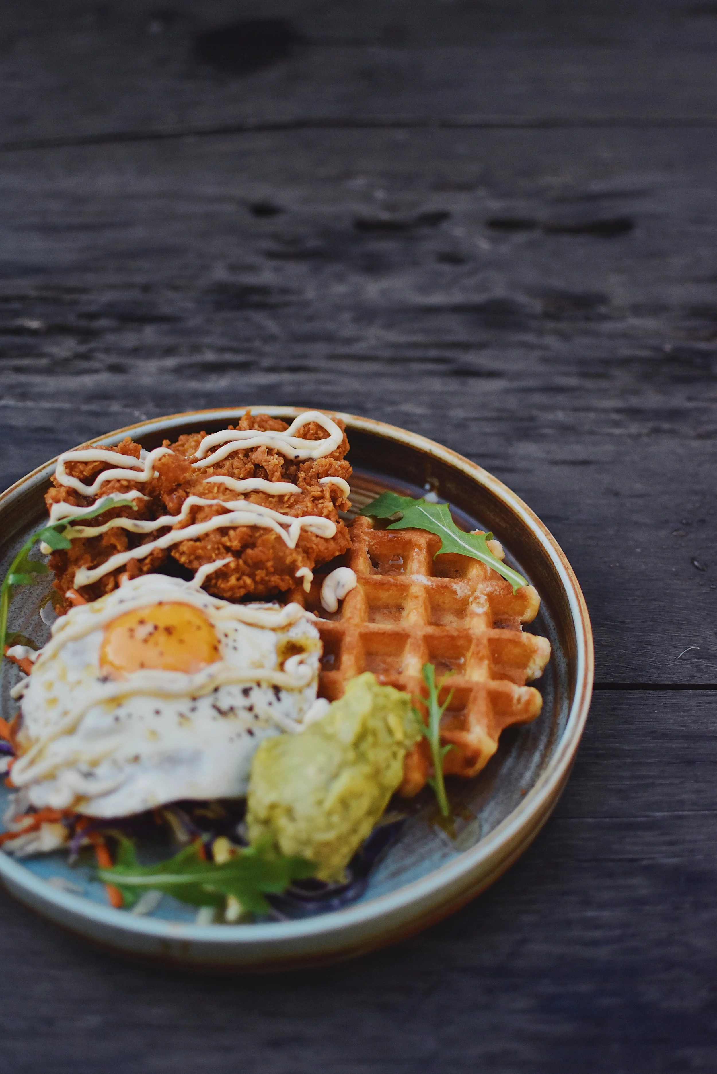 Korean Fried Chicken Waffle