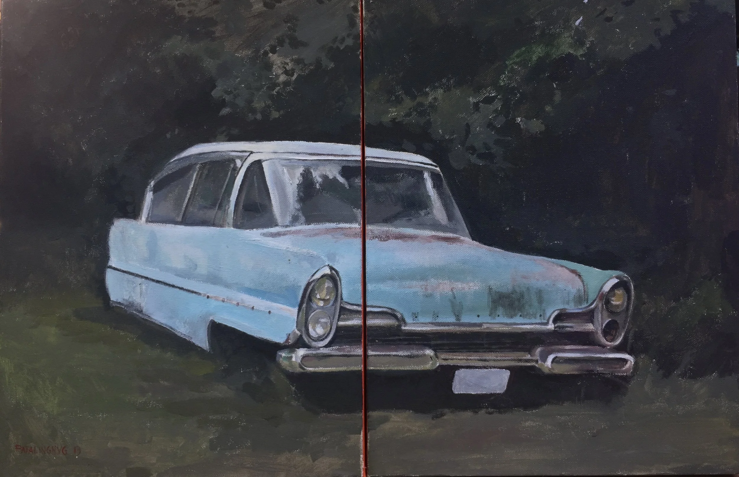 Service.   Acrylic on Canvas,  Diptych, 16"x24' 2013