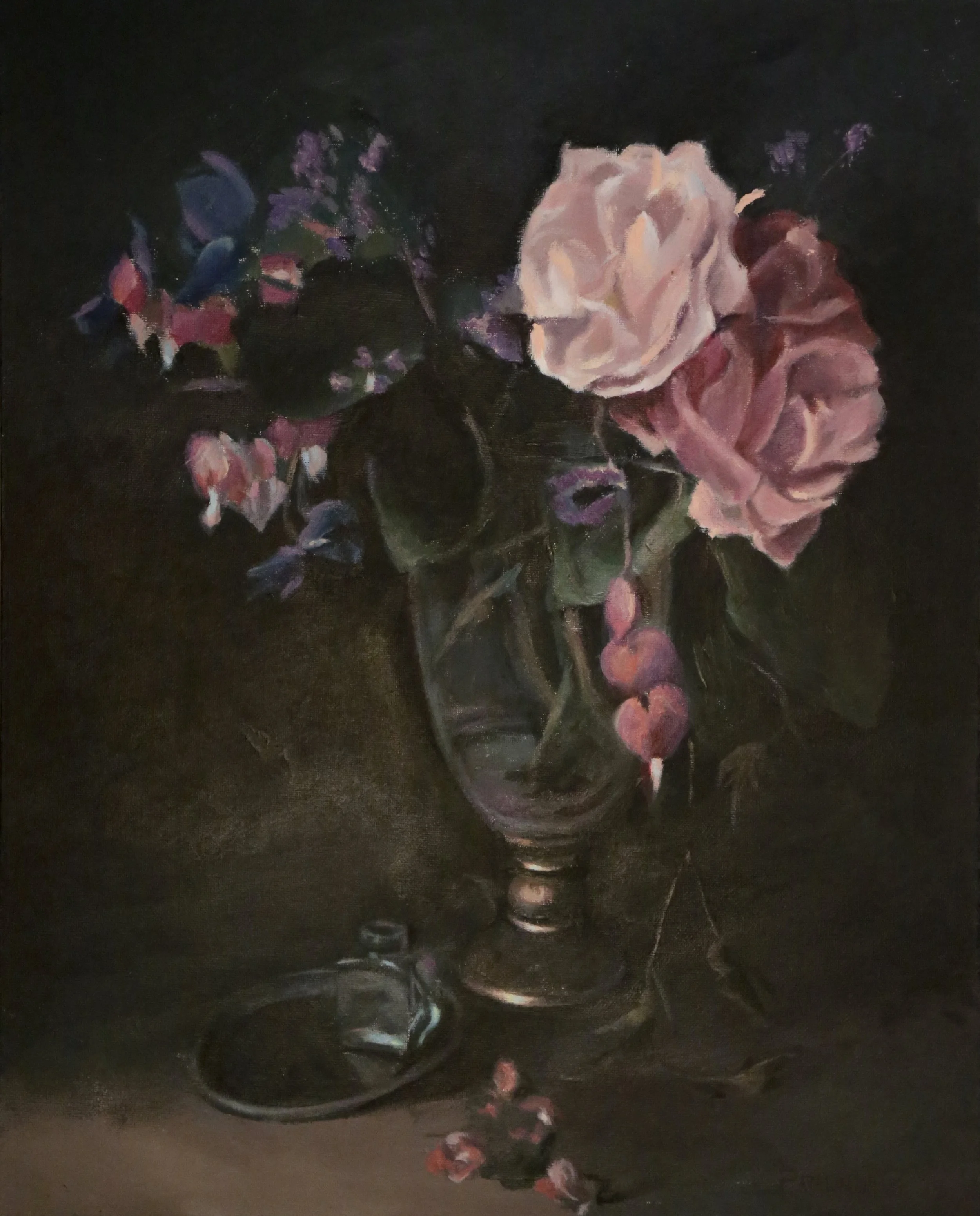 Flowers and Austerity.   Acrylic on Canvas, 2013