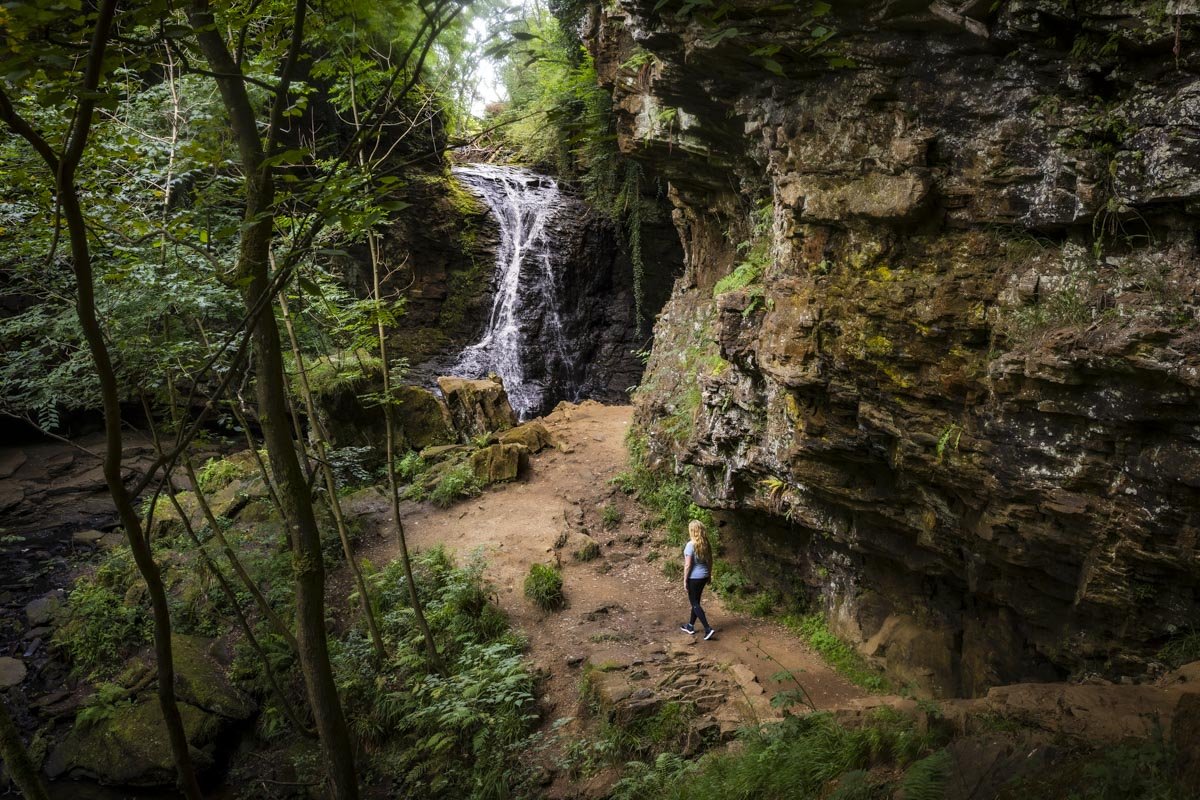 Hareshaw Linn: a spectacular gorge waterfall and swimming hole 