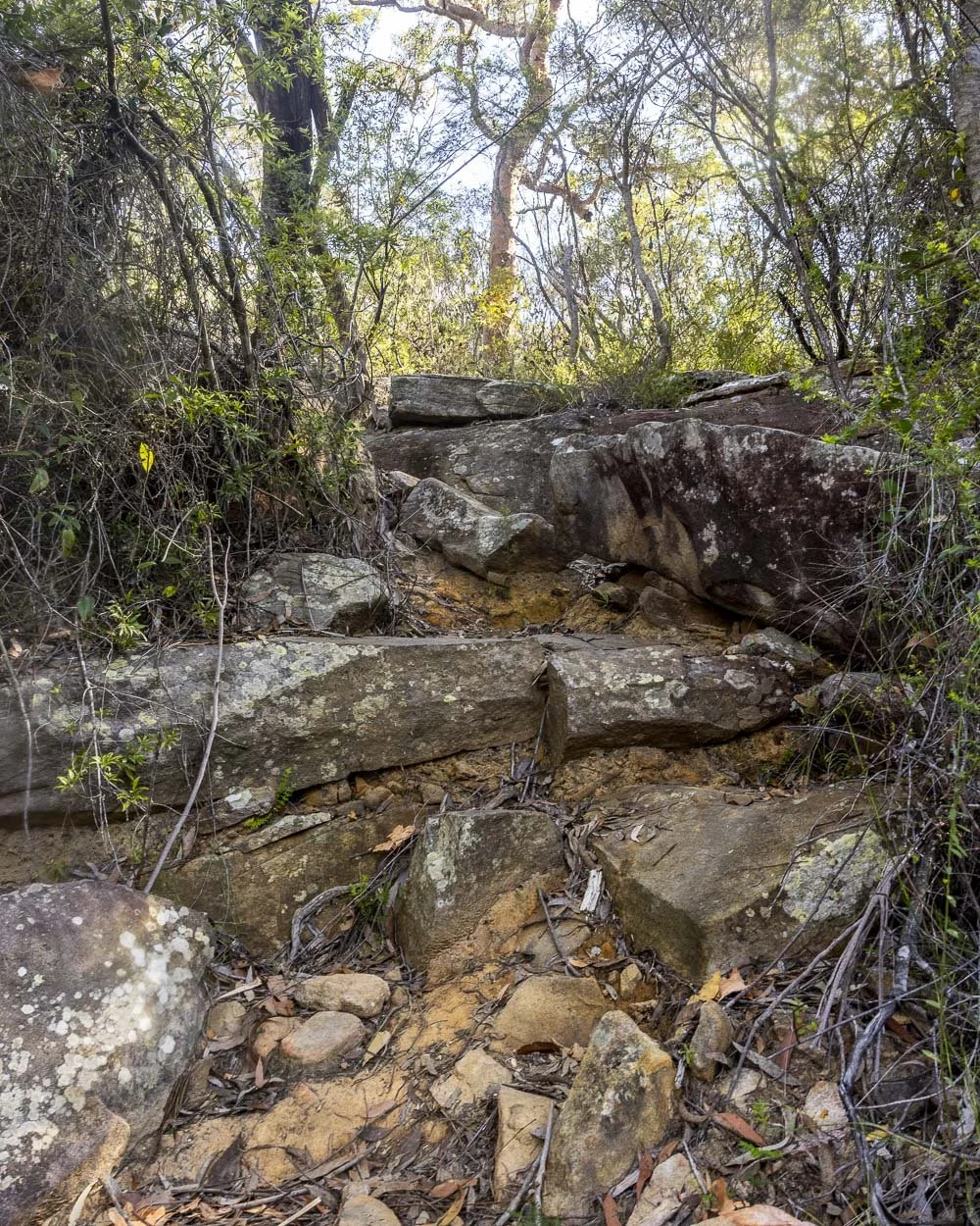rocky track to the bottom of uloola falls