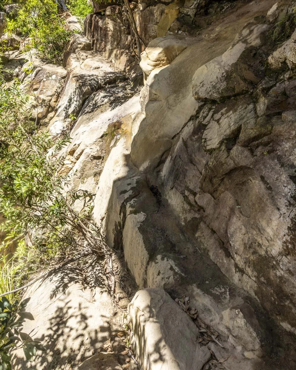 Narrow ledge at Scouts Falls