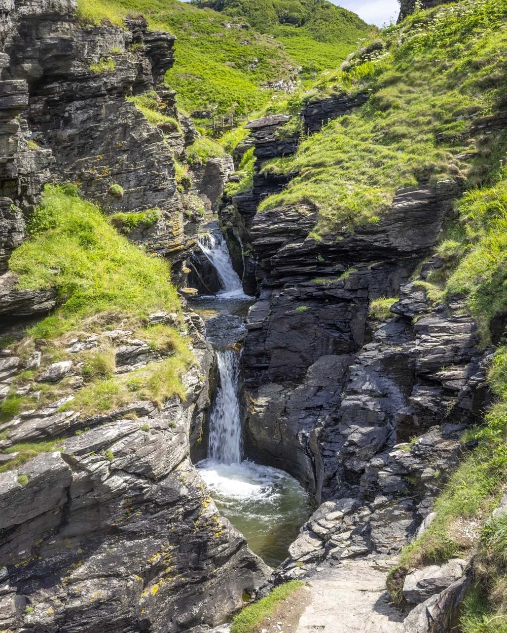 Rocky valley waterfall