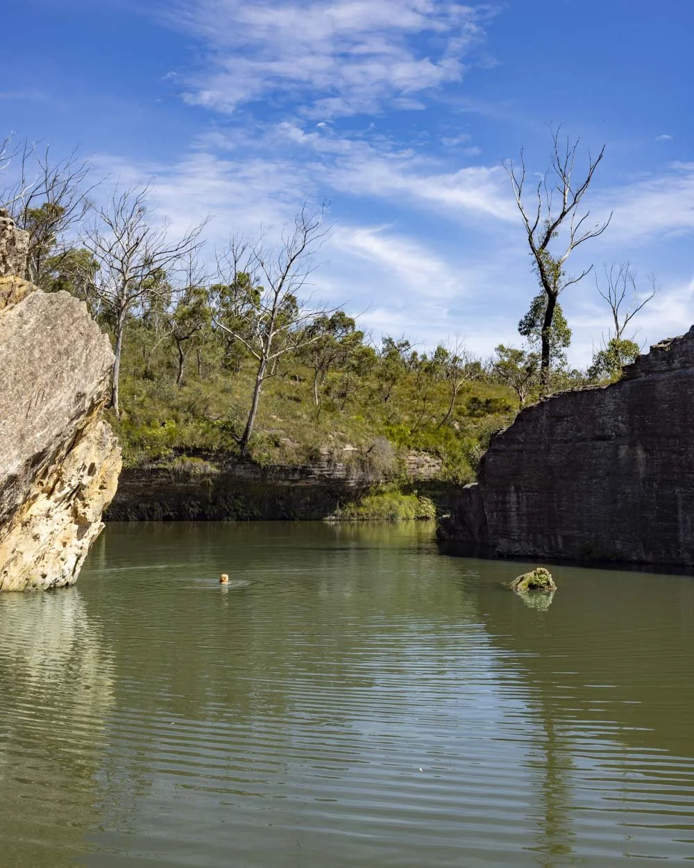 Clarence Dam an easy access wild swimming and cliff jumping spot in the Blue Mountains — Walk