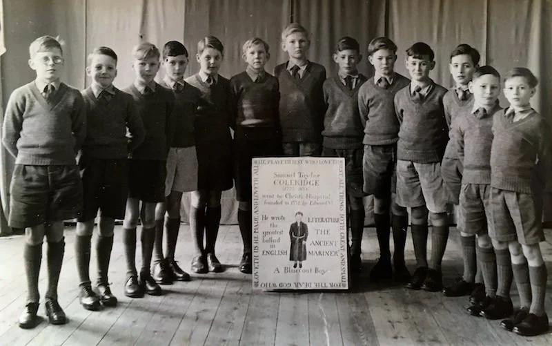 Undated photo of the period of some of the boys lined up for a presentation and recital in honour of Samuel Coleridge