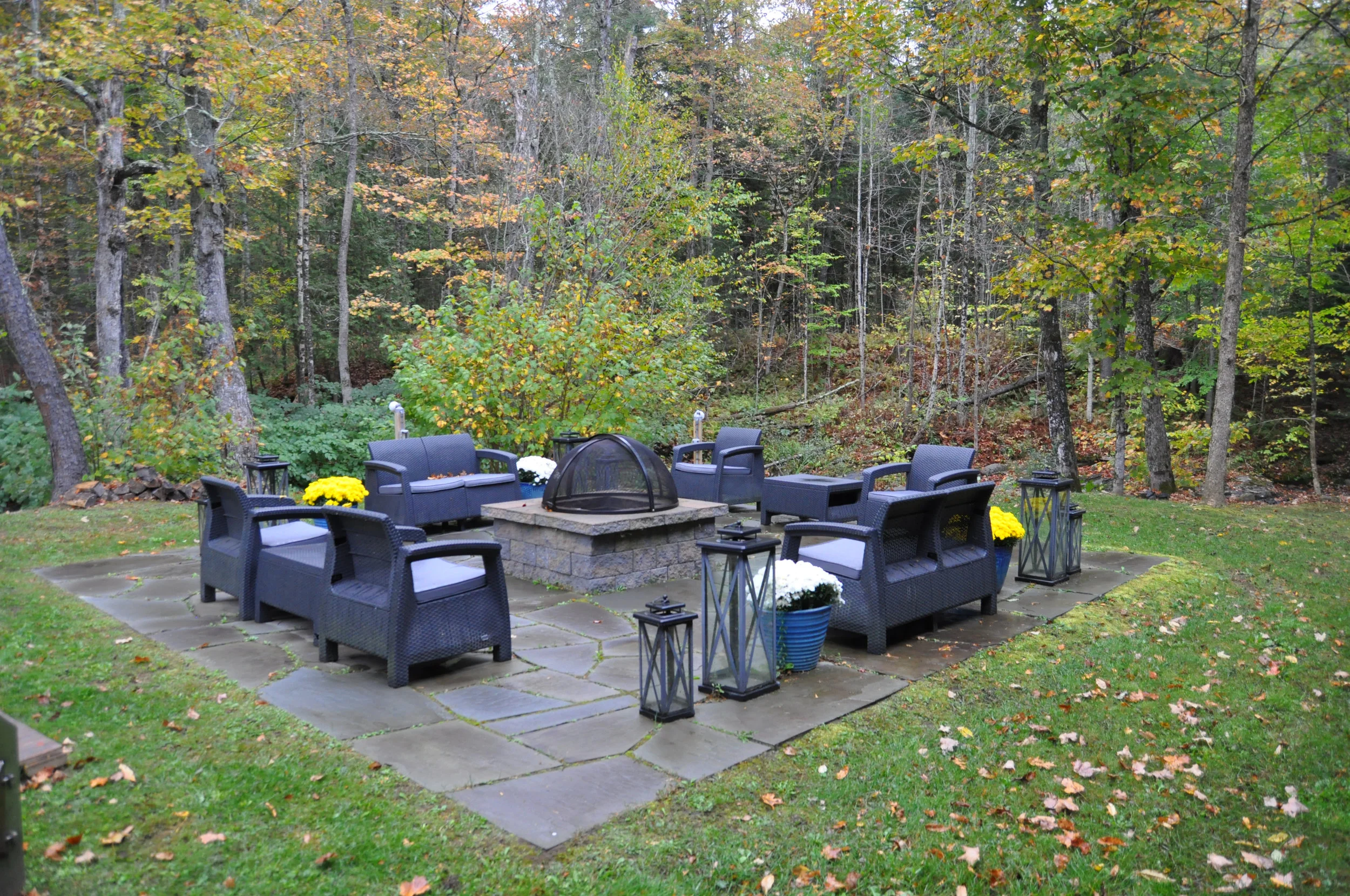Blue Stone Patio & Fire Pit Gather around our fire pit to enjoy S'mores or just to kick back, relax, and enjoy each other's company and the beautiful natural and landscaped surroundings. *Included