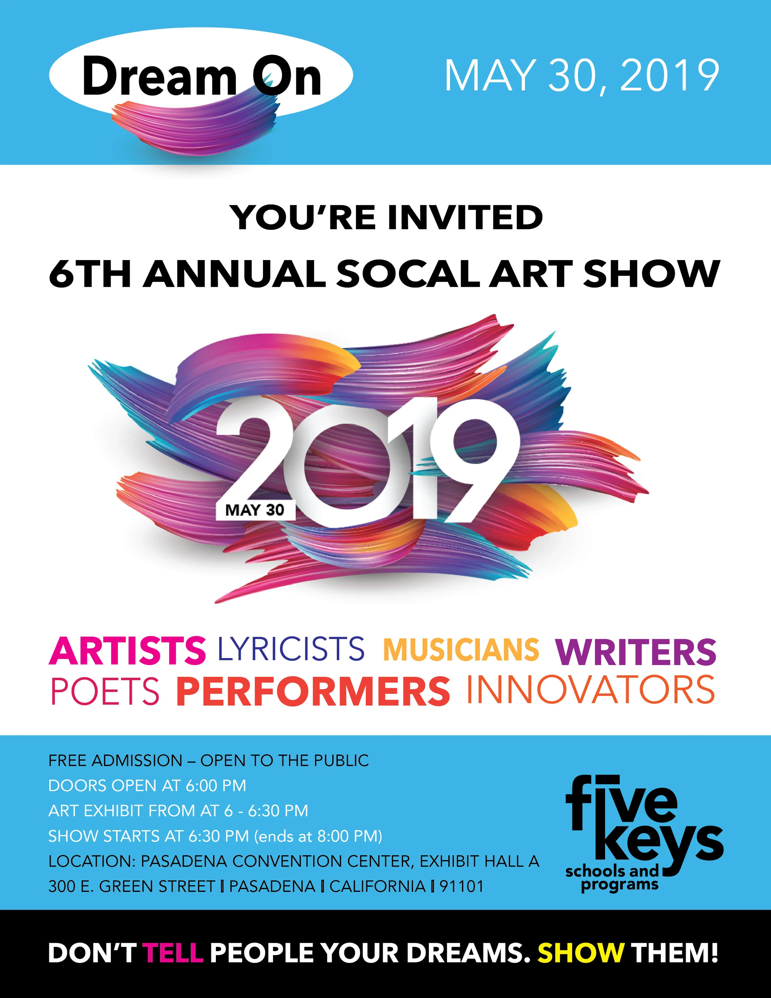 You Are Invited! - 6th Annual SoCal Art Show — Five Keys