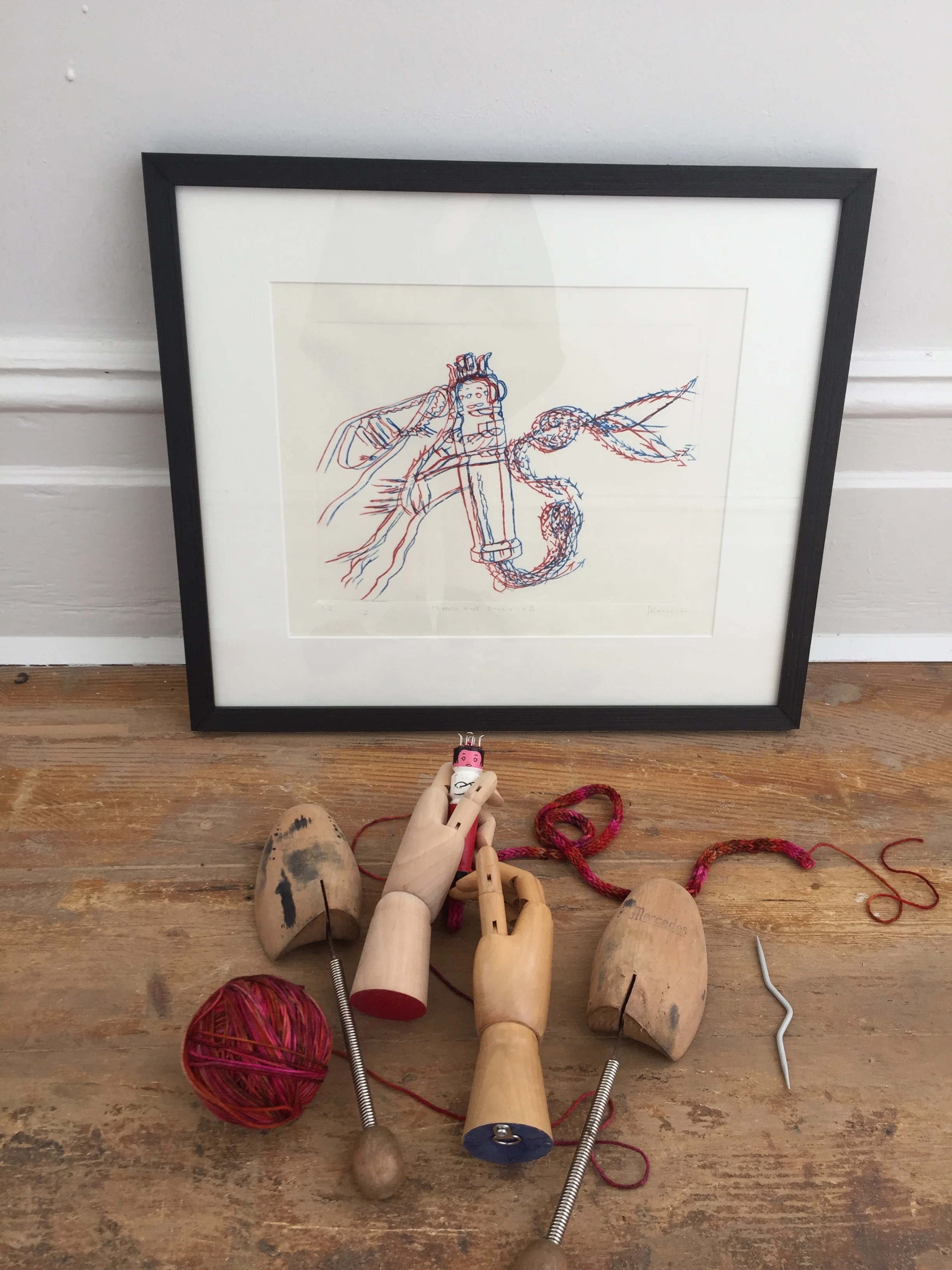 French knit doll in 2 colours