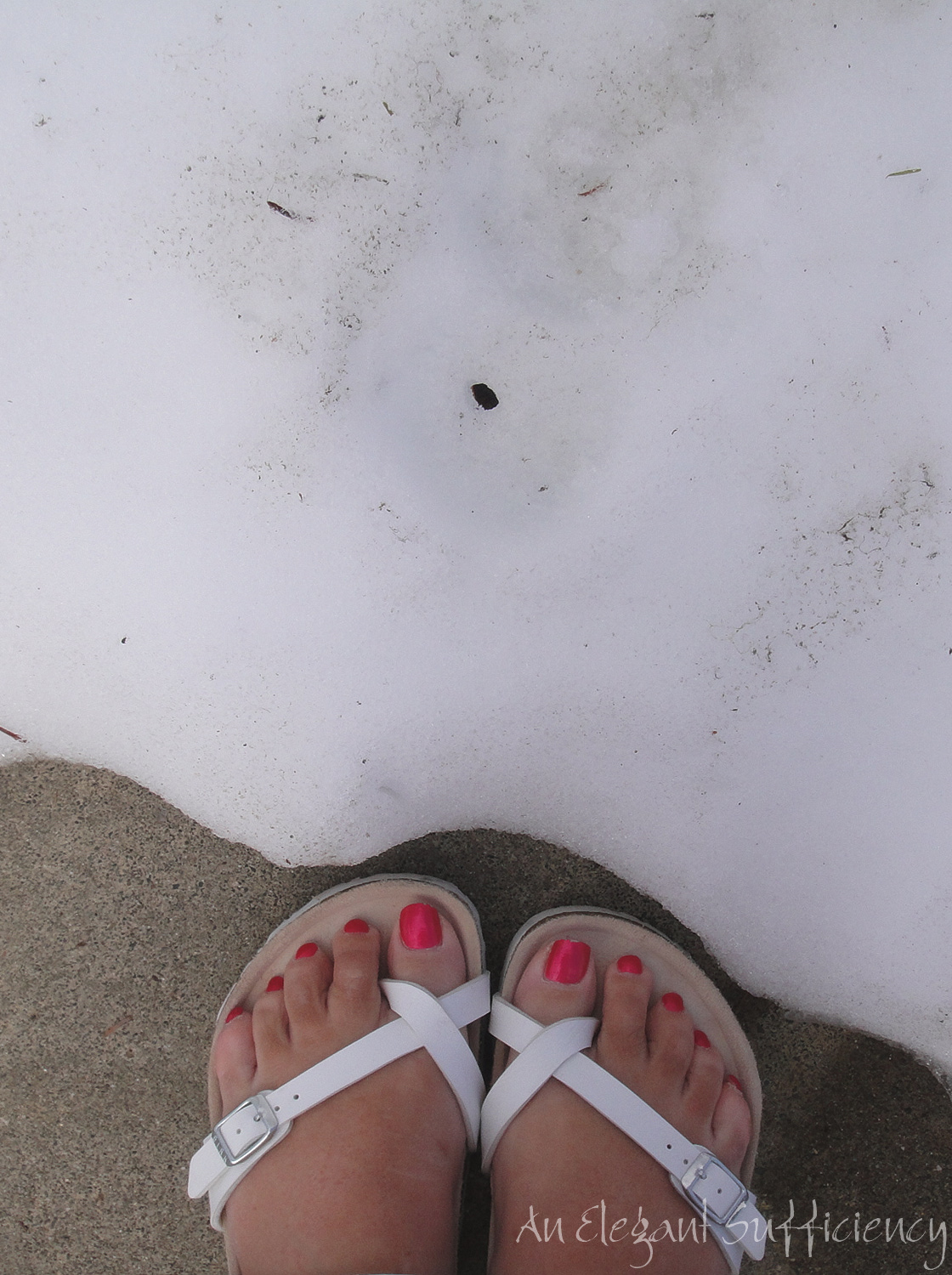 Snow?  In sandals?