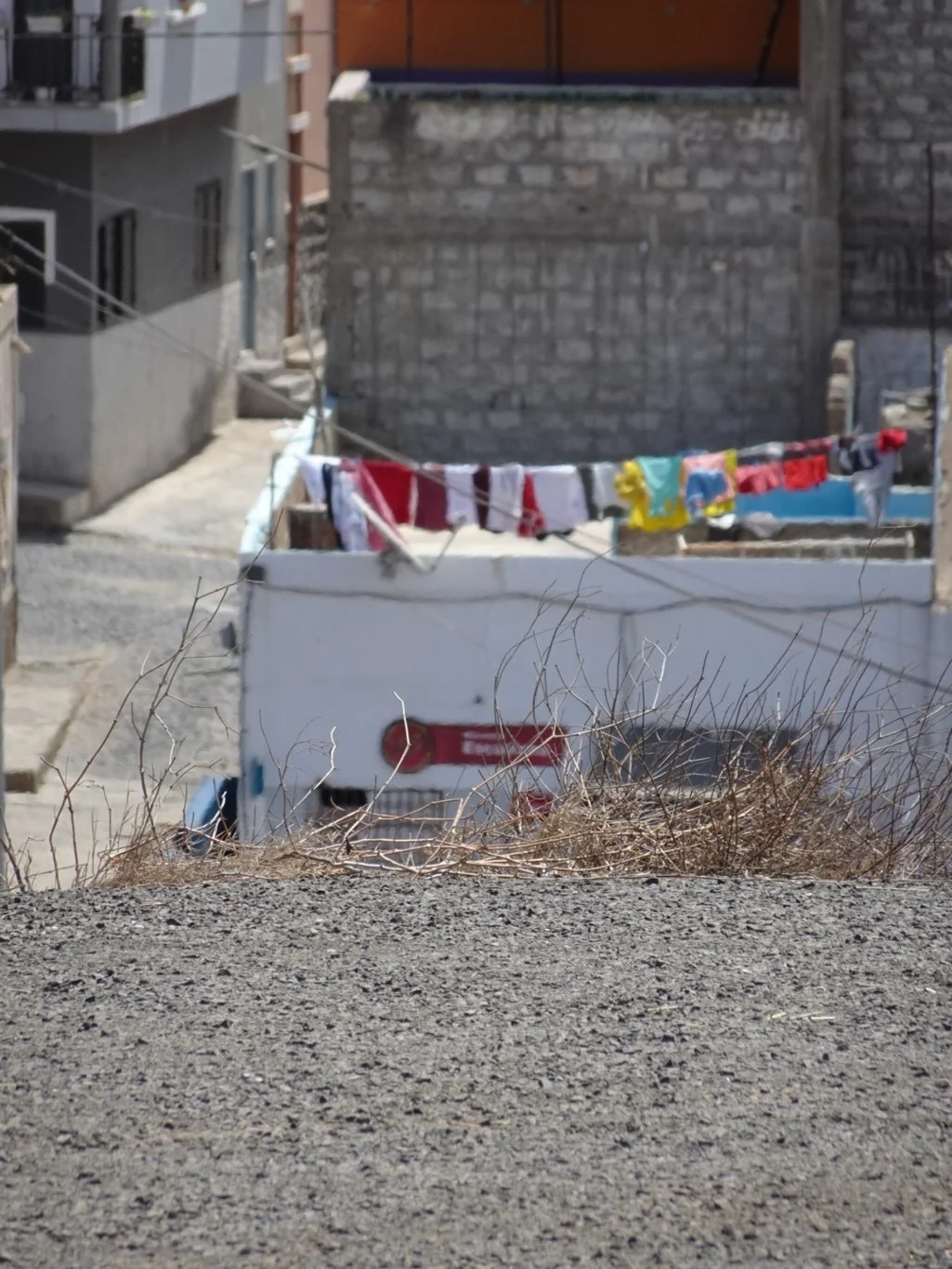 Painted houses and washing lines