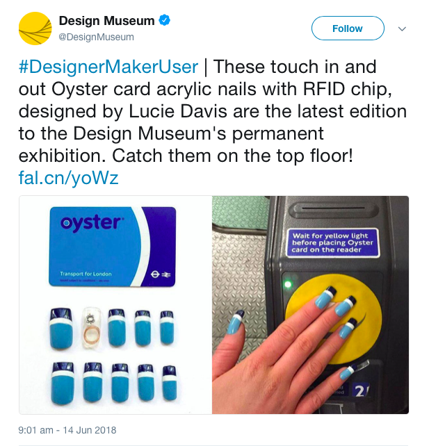 Design Museum, Twitter post, 14th June 2018, U.K.