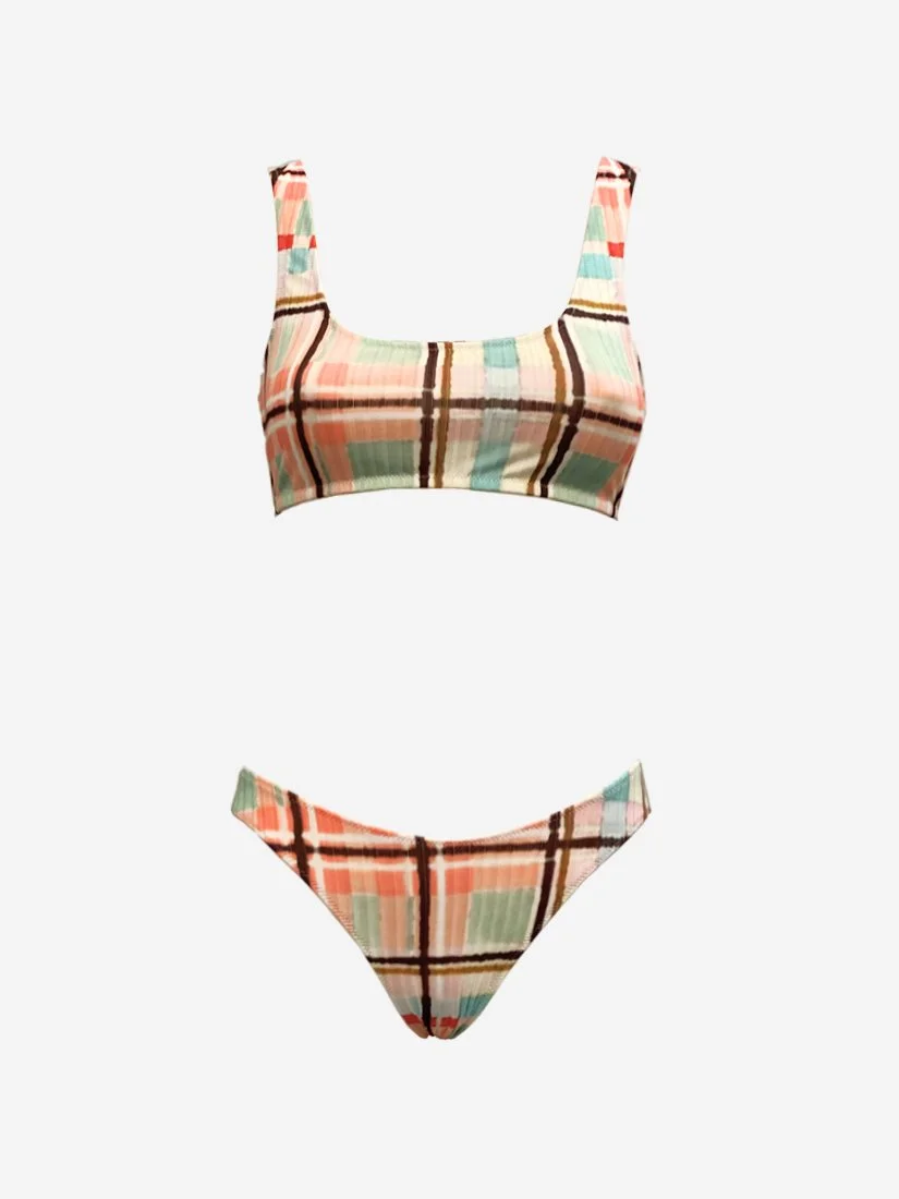 MAHE BRALLETTE BIKINI RIBBED PASTEL MAGIA PRINT