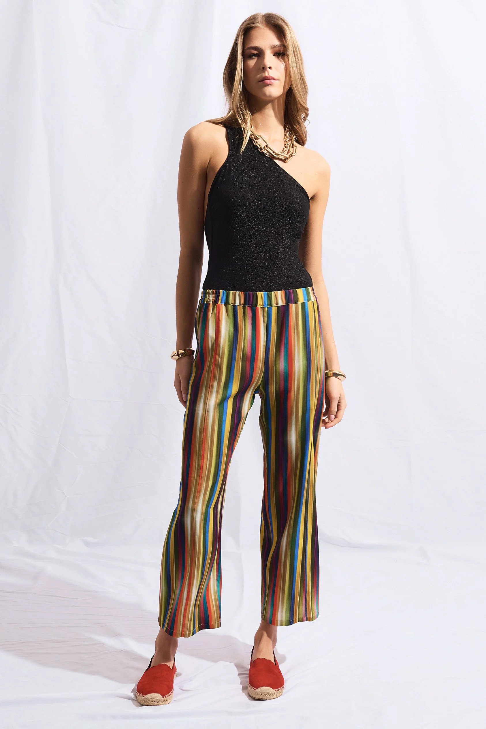 CORTINA PANTS IN ECOVISCOSE MULTICOLOR SATELLITE PRINT