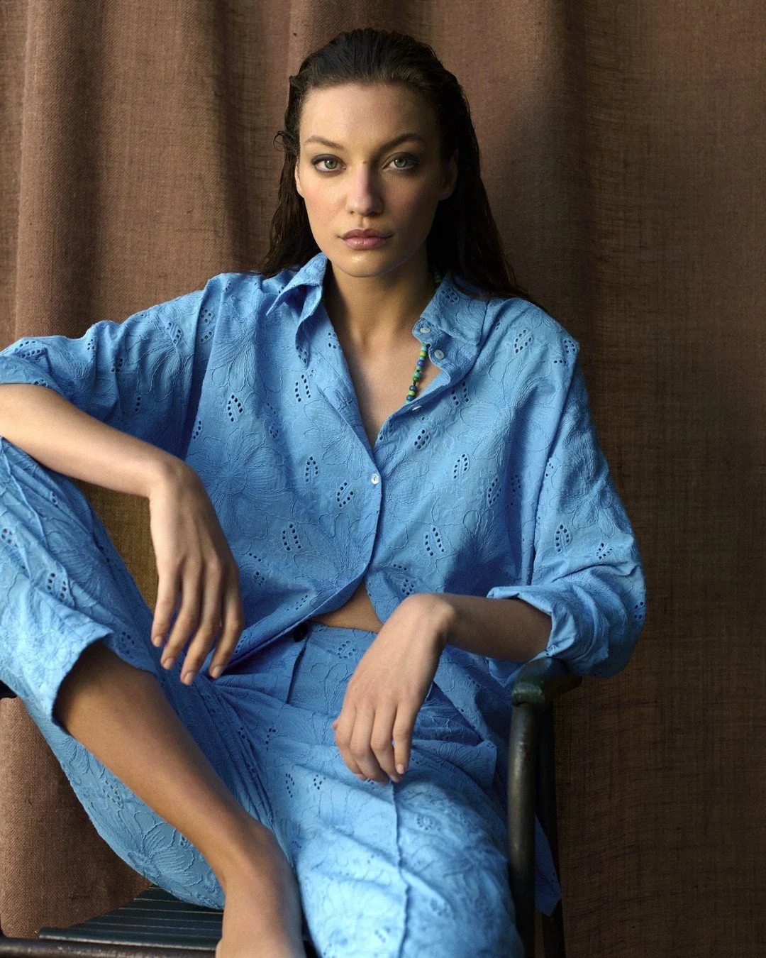Light, airy, and effortlessly refined 💙 

The Pantelleria shirt in celeste Sangallo is a celebration of delicate craftsmanship, with its intricate embroidery and soft, breathable feel. Designed with a relaxed, gently oversized silhouette, it drapes 