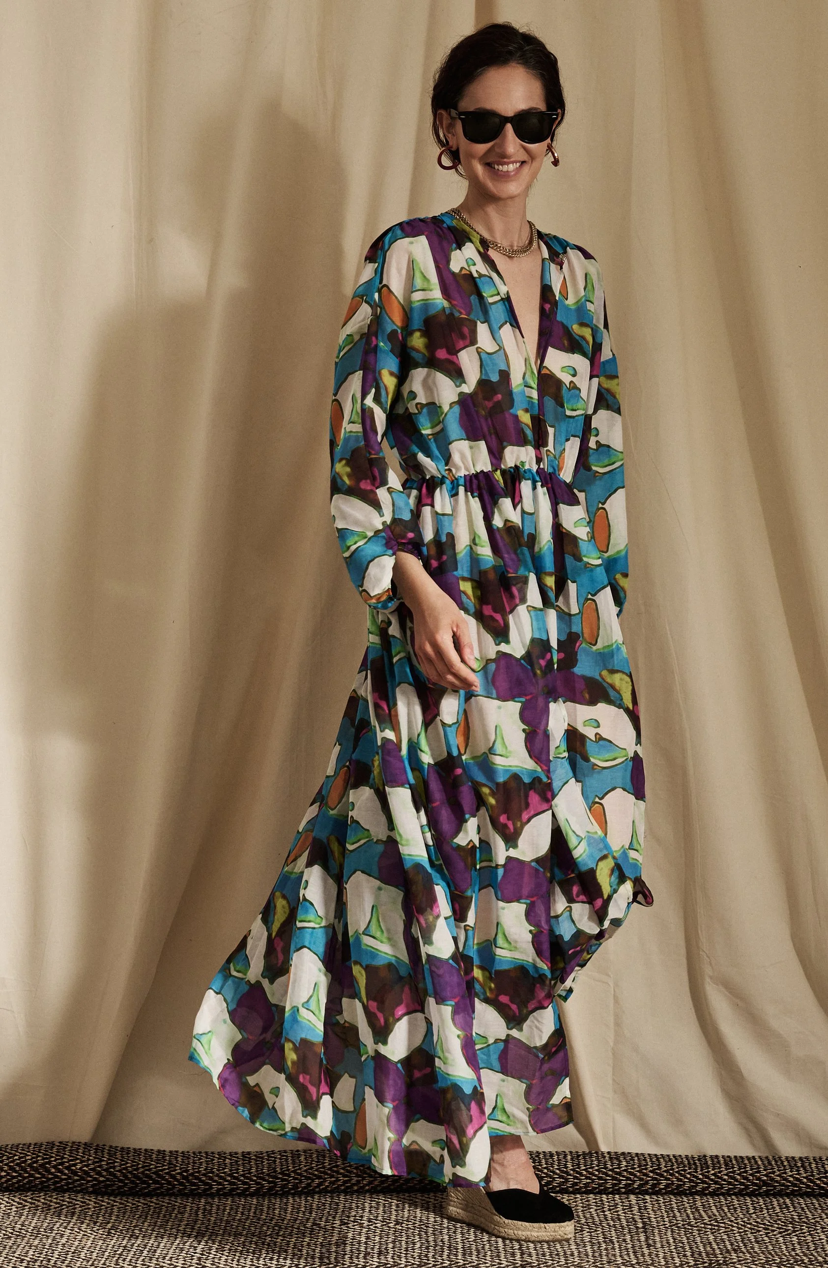 BANGALORE dress cotton-silk voile kolam print front side.jpg