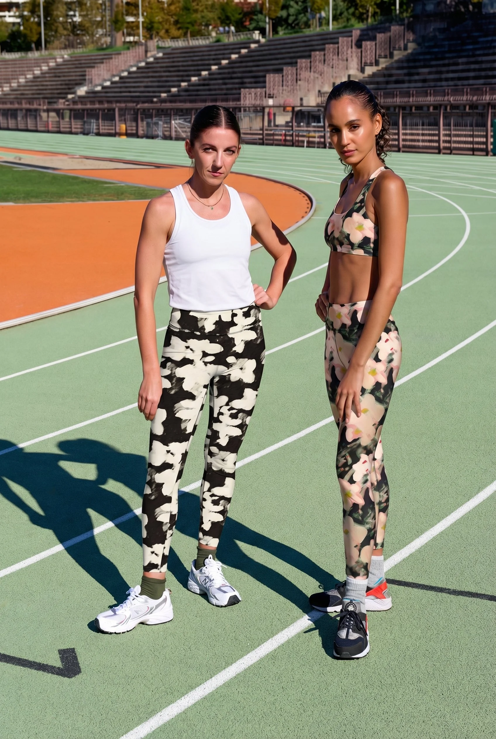 ALAIA LEGGINS IN POWDER BLACK SURFINIA PRINT