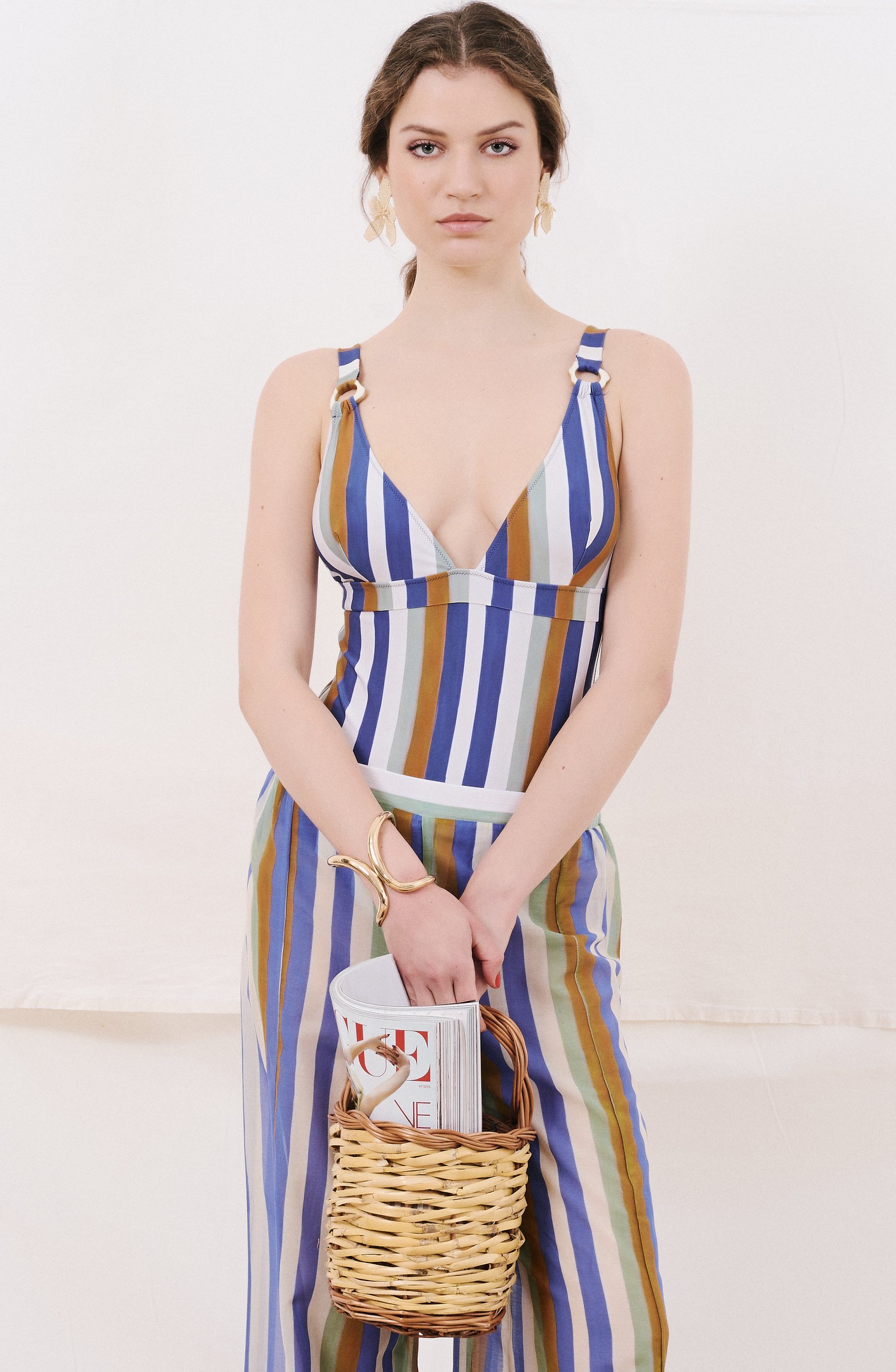 CROSSY onepiece + TARTANA pants in dinar print front.jpg