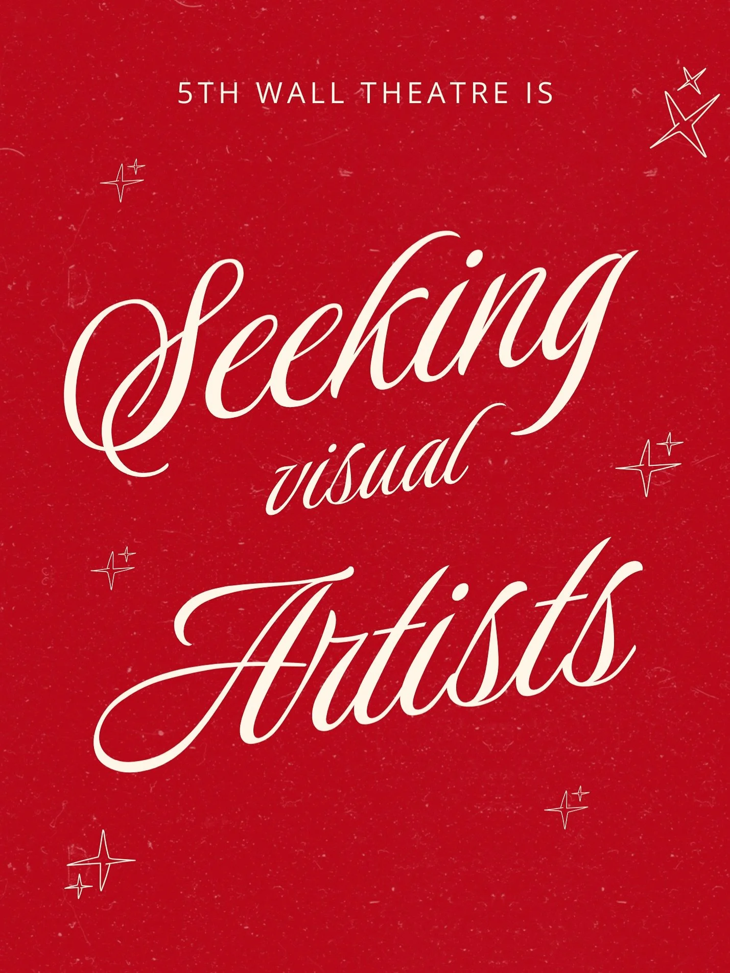 Calling all Richmond visual artists!

5th Wall Theatre is looking to feature local artwork on our lobby walls for the upcoming season. If you&rsquo;d like your work to be considered for display, send us a DM or email us at kaitlinpaigelongoria@gmail.