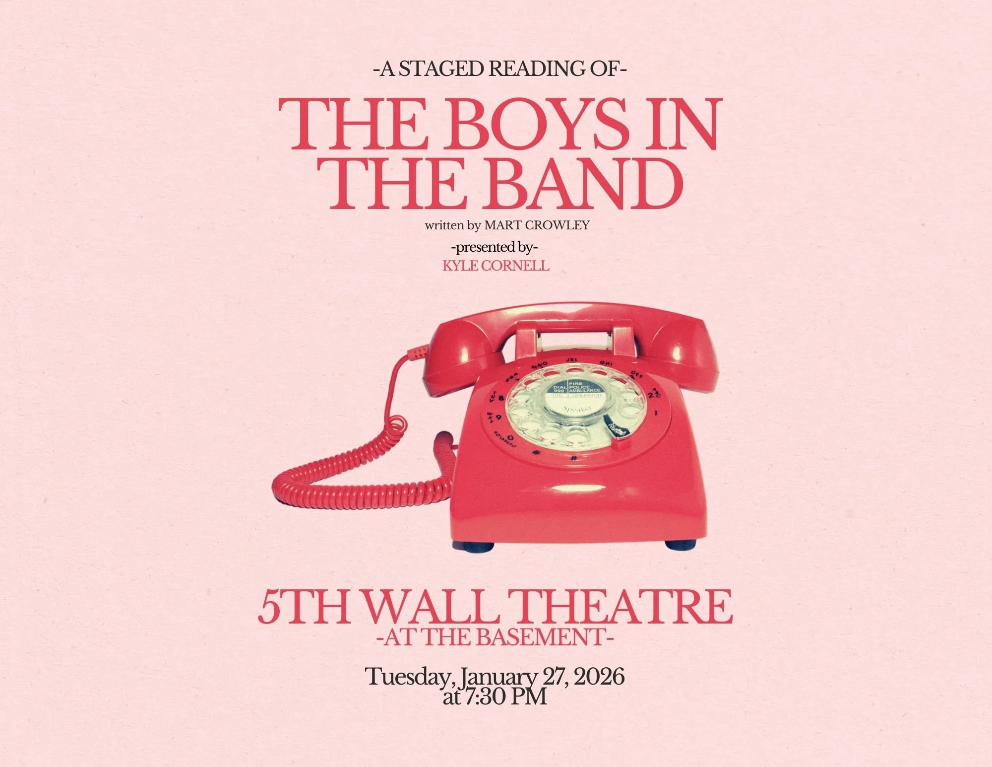 STAGED READING -&nbsp;THE BOYS IN THE BAND