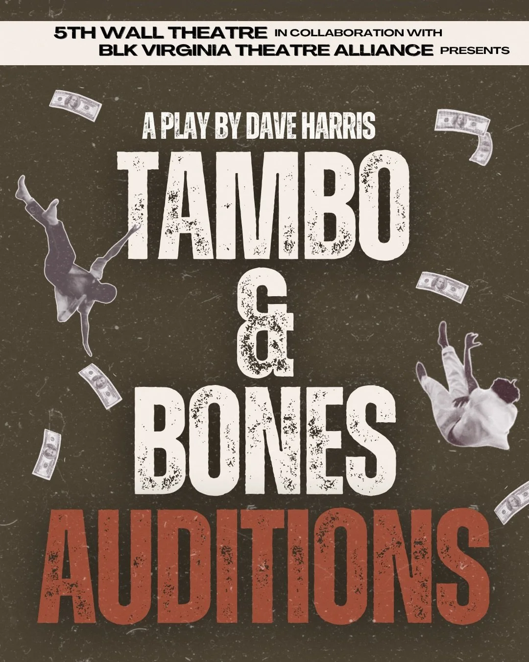 Who&rsquo;s ready to stop playing by the rules? 🎤

@5thwalltheatre and @blkvatheatrealliance are announcing auditions for TAMBO &amp; BONES by Dave Harris directed by Jeremy V. Harris!

Auditions by appointment only &mdash; May 15 6PM-9PM Callbacks 