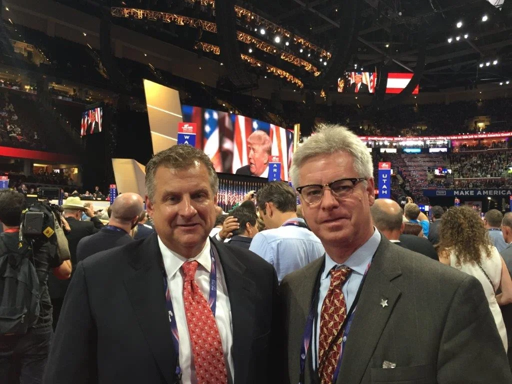 <span style="color:white">Tom Kasza and Mr. Lowery at the RNC on the floor on the final night.</span>