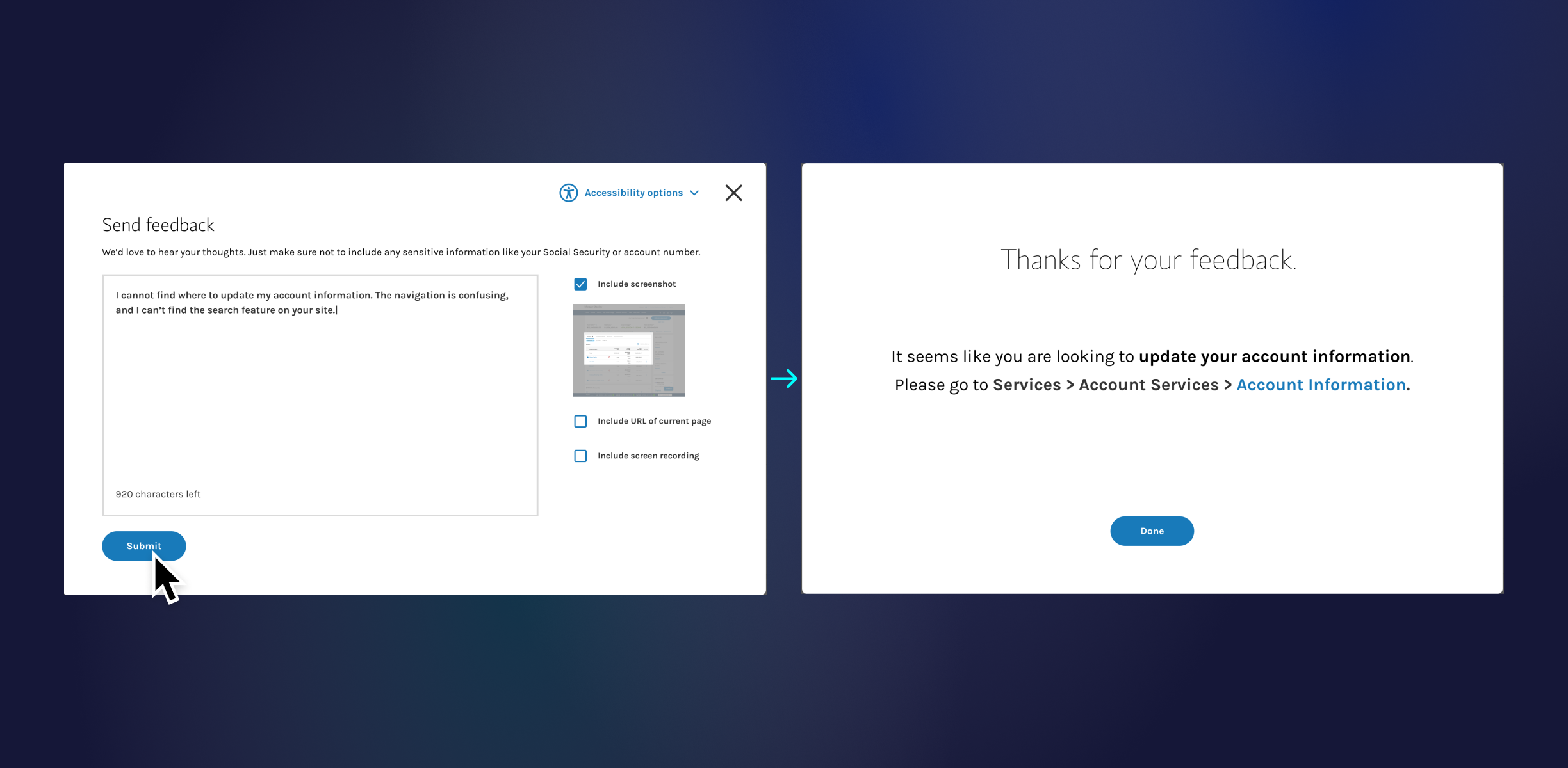 Confirmation message