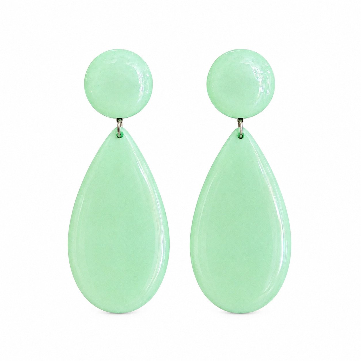 Francine Bramli Mint Drop Clip On Earrings
