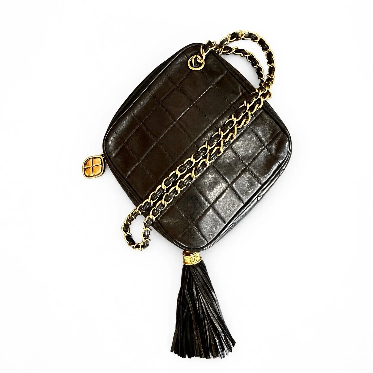Chanel Diamond Quilted Tassle Shoulder Bag
