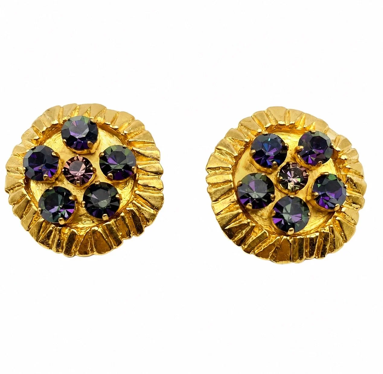 Sunburst Clip On Earrings