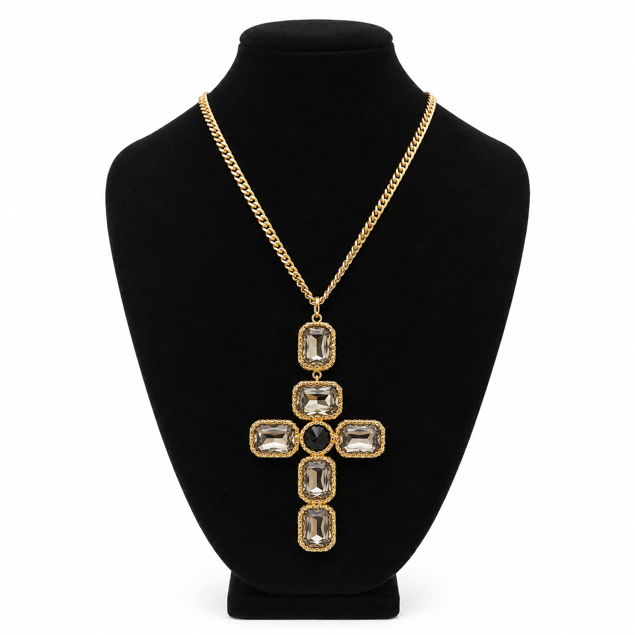 Cristina Sabatini Smoky Quartz Cross Necklace