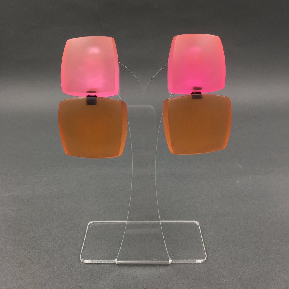 Monies Orange And Pink Lucite Statement Earrings Pimlico Place
