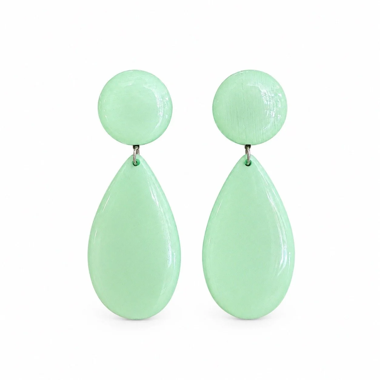 Francine Bramli Mint Drop Clip On Earrings