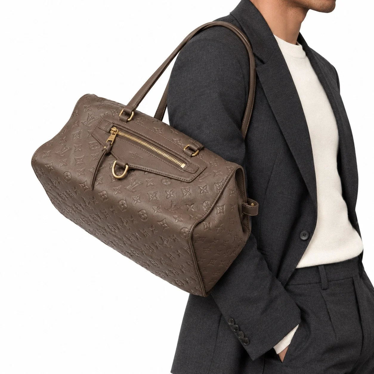 Luxury Taupe Monogram Handbag Studio Portrait.jpg