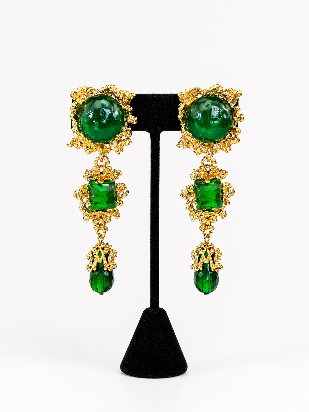 Gavilane Green Clip-On Earrings