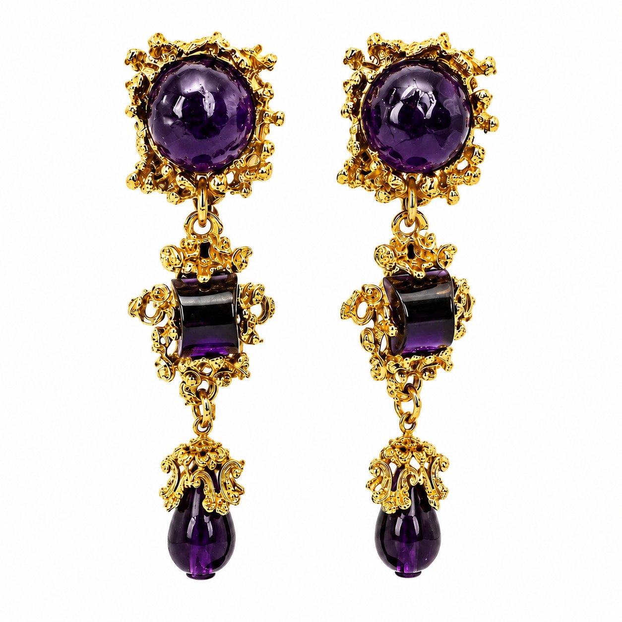 Midnight Purple Gavilane Clip On Earrings