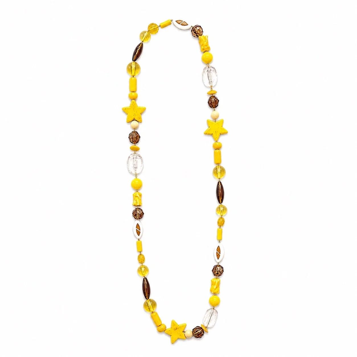 Yellow Star Statement Beaded Necklace