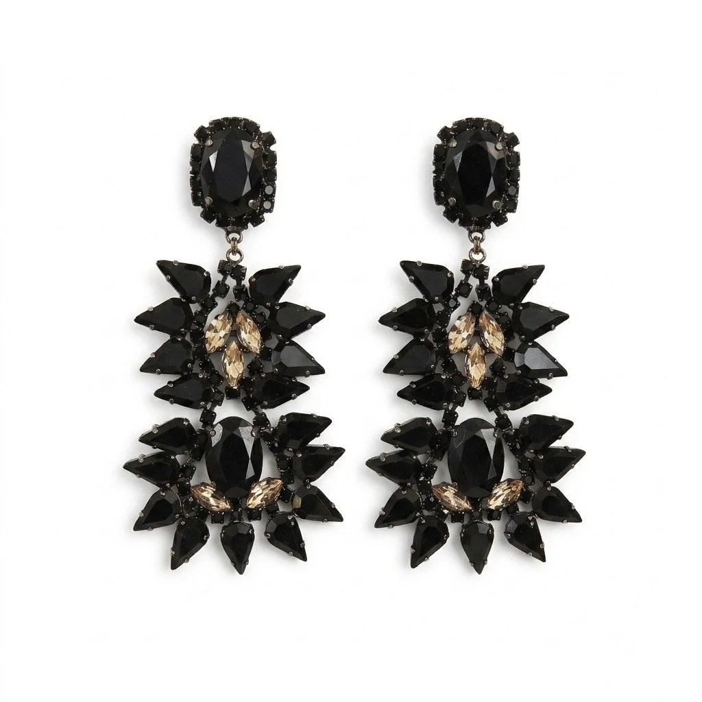 Black Crystal Earrings