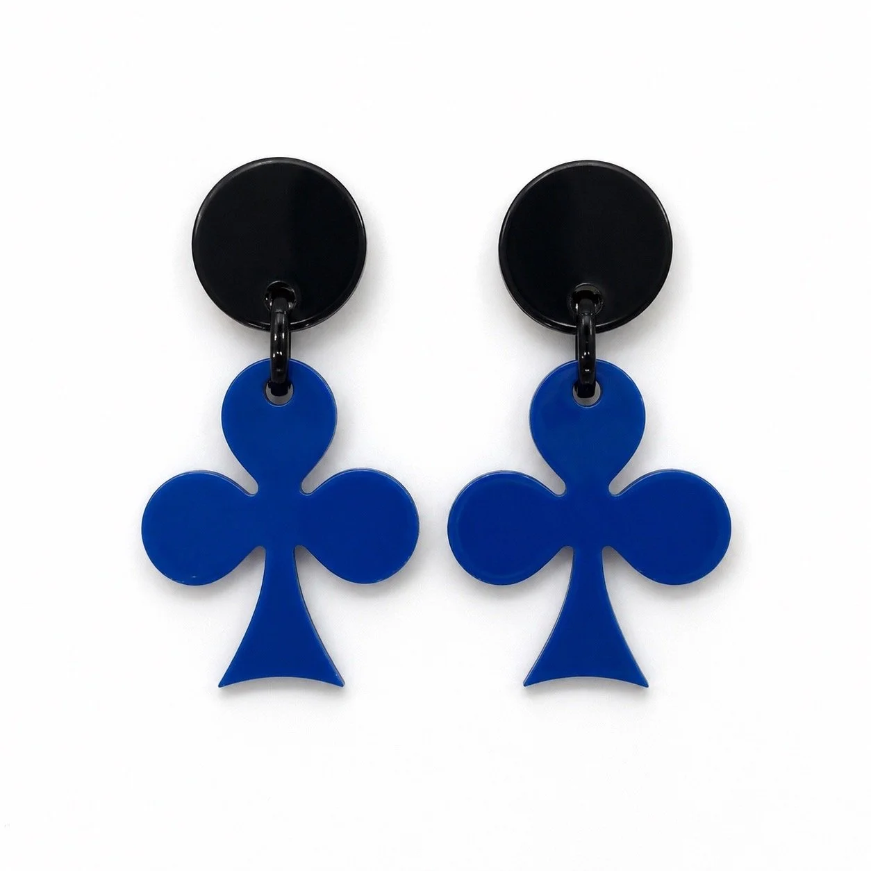 Marion Godart Blue Clover Clip On Earrings