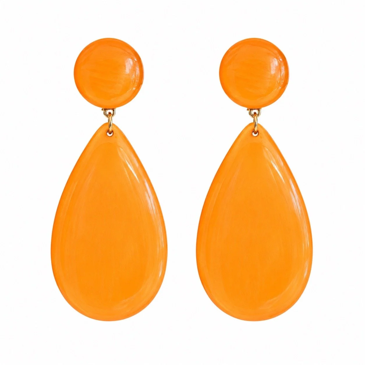 Francine Bramli Orange Drop Clip On Earrings
