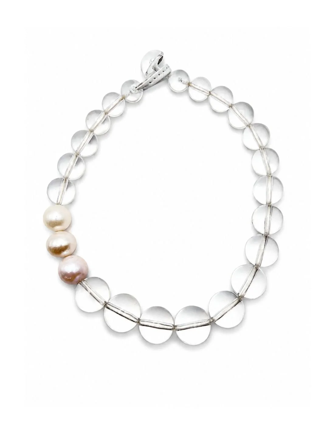Monies Lucite and Pearl Necklace
