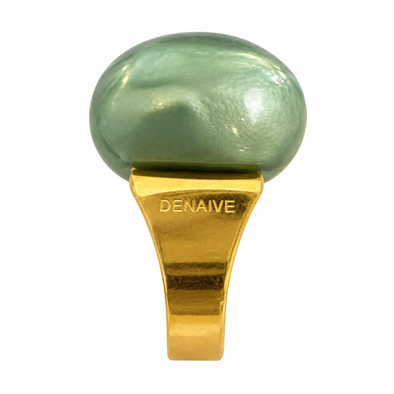 Dominique Denaive Green Round Lucite Ring
