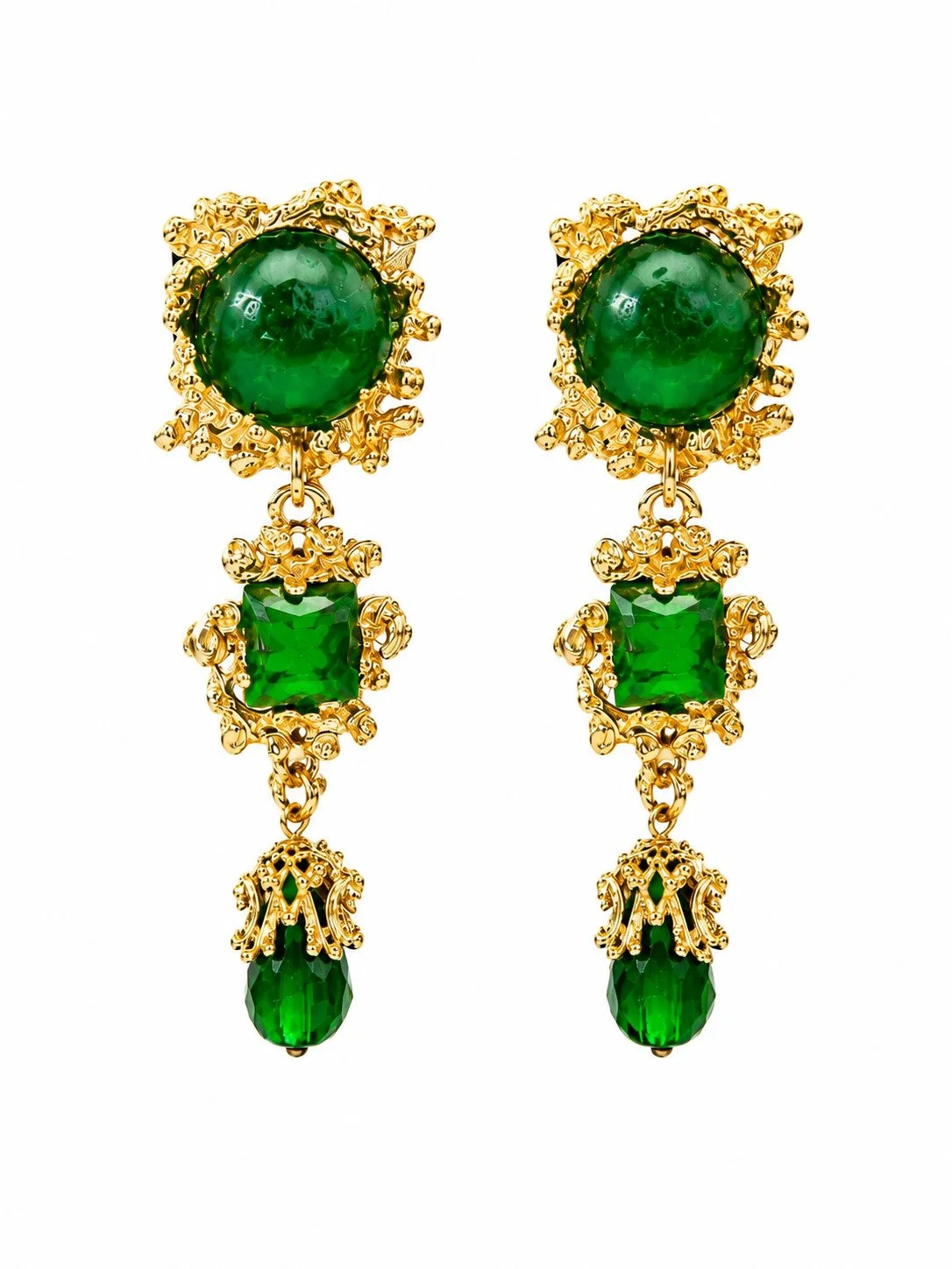 Green Gavilane Clip On Earrings