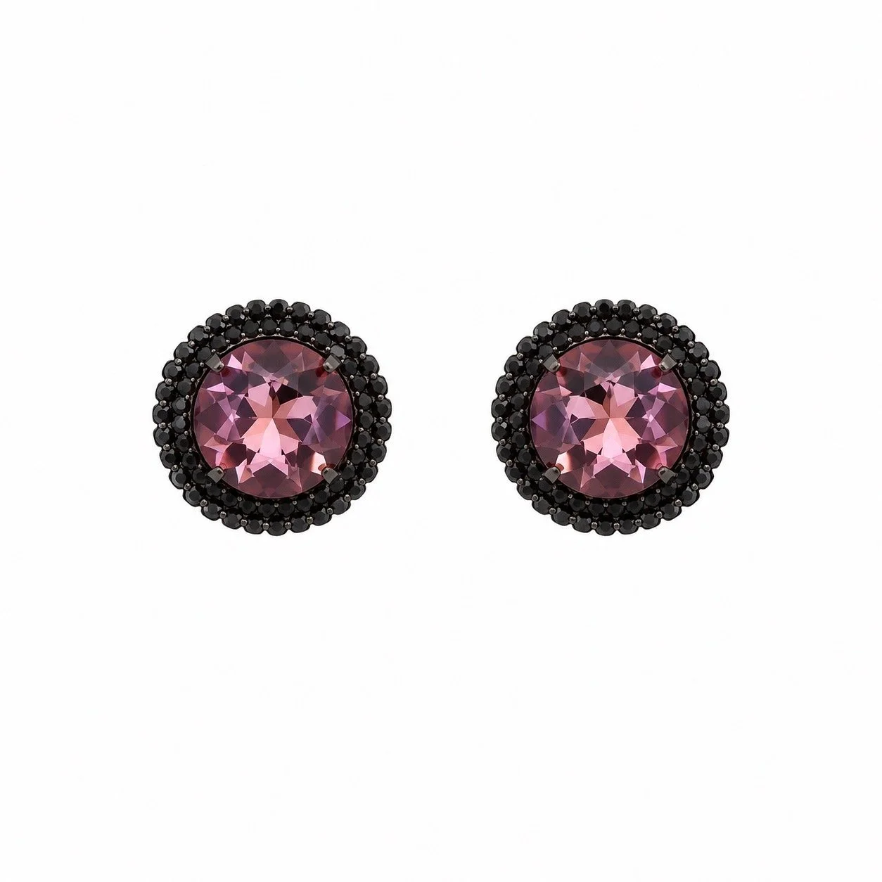 Poggi Black Enamel Purple Earrings