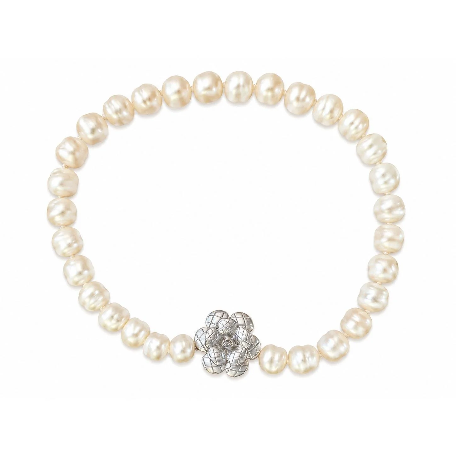 Vintage Chanel 1998 Camellia Pearl Choker Necklace