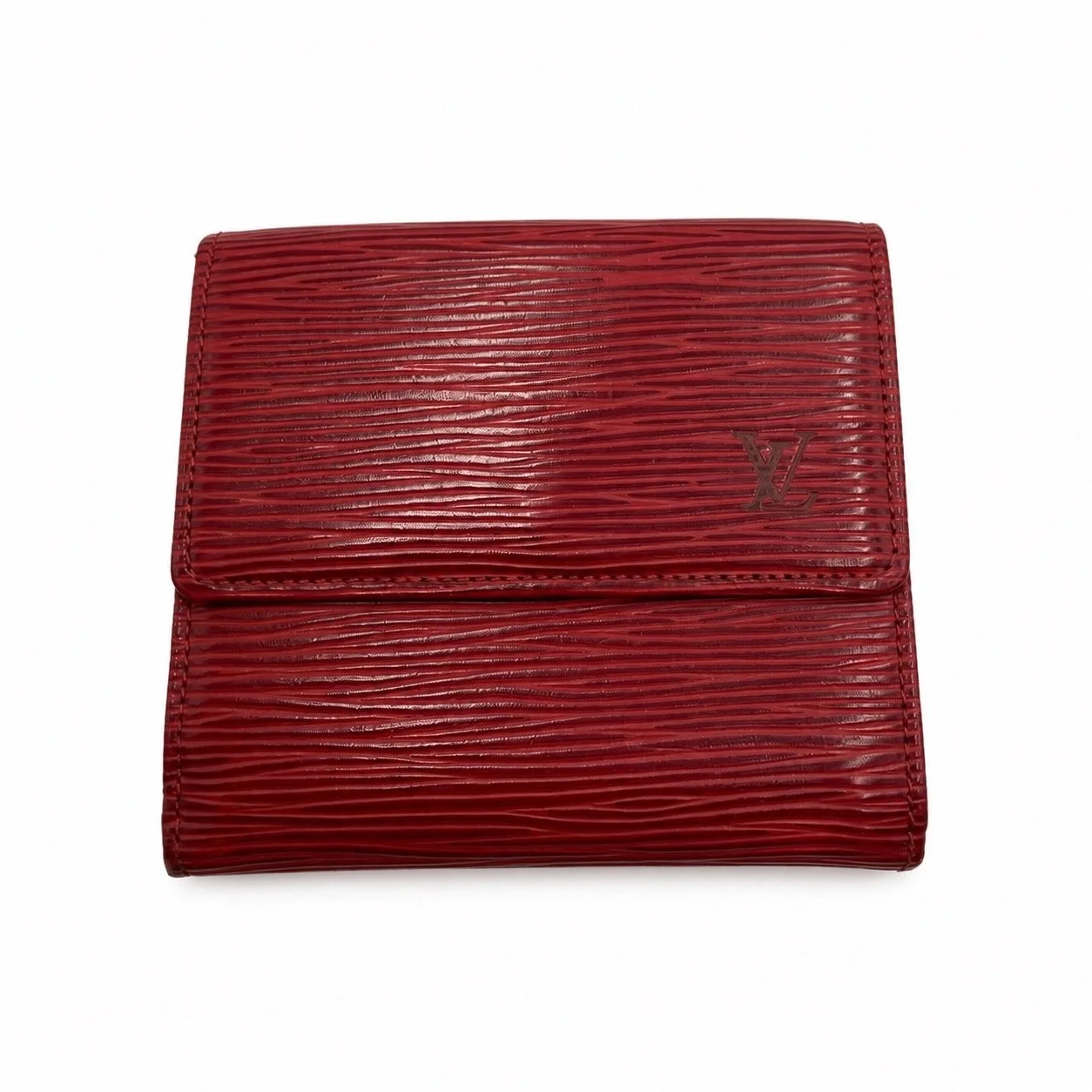 Red Louis Vuitton Epi Leather Elise Wallet